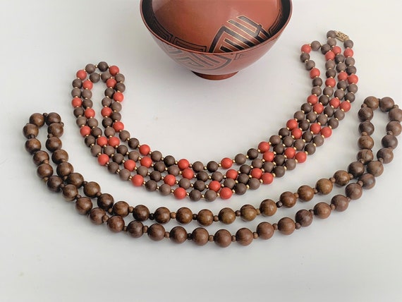 Vintage Beaded Necklaces (2) Melamine Plastic and… - image 2
