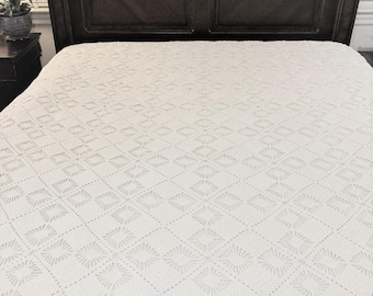 Vintage Crochet Bedspread Coverlet