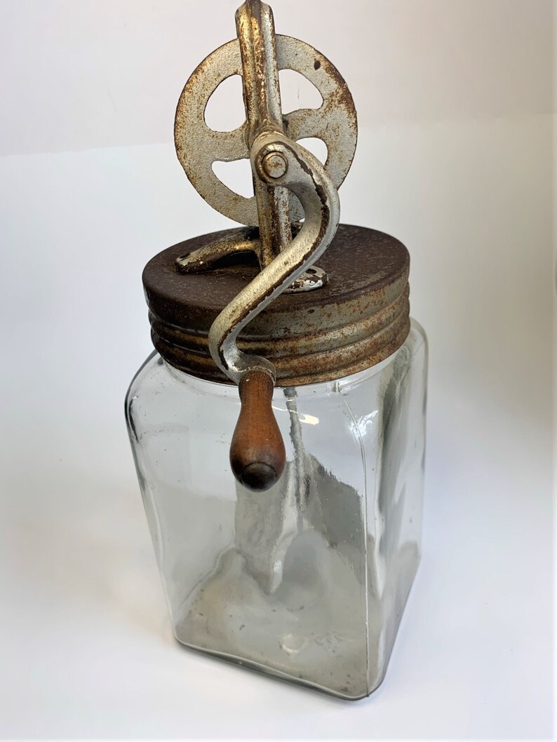 Antique Glass Butter Churn Etsy