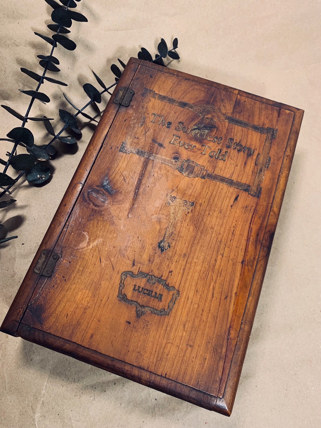 Vintage Cedar Wood Bible Box - Etsy