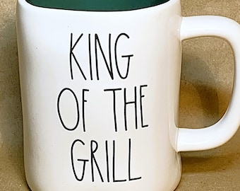 Rae Dunn Artisan Collection "KING of the GRILL"  2-Sided Mug