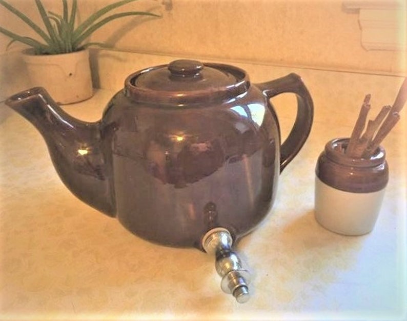 Vintage Iced Tea Dispenser by Hall China Co ca. 1940s 1 Gal Etsy