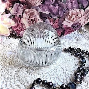 Art Deco  Glass Powder Jar