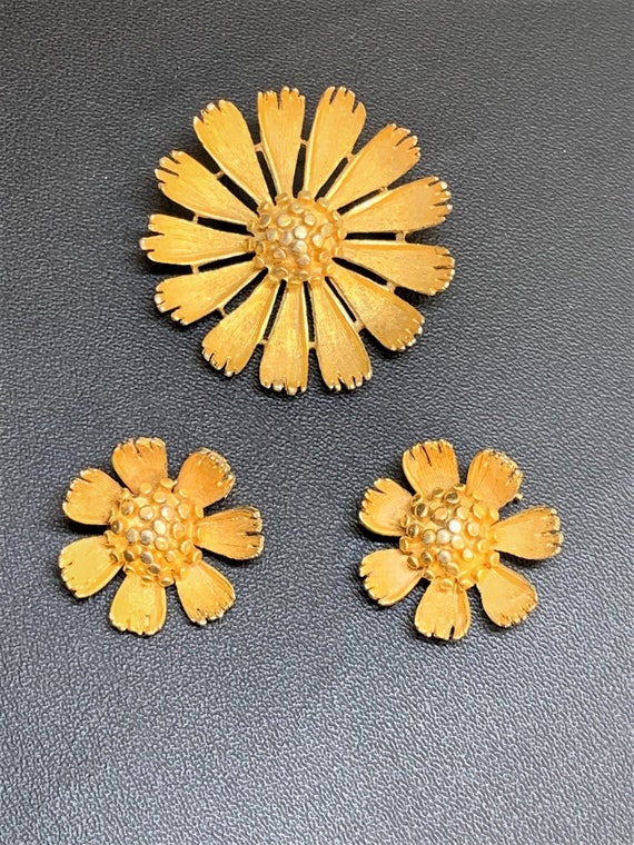 Vintage BSK Brooch and Earring Set