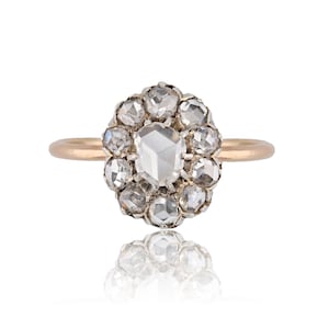19th Century Diamond 18 Karat Yellow Gold Pompadour Ring