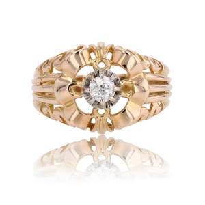 Bague en or et diamant ajourée vintage
