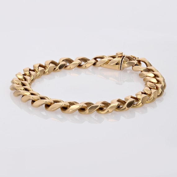 French 1950s 18 Karat Yellow Gold Curb Bracelet - image 5
