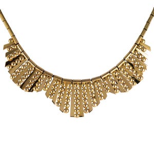 1960s French Gold Necklace with Radiant Motif