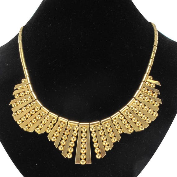 1960s French Gold Necklace with Radiant Motif - image 7