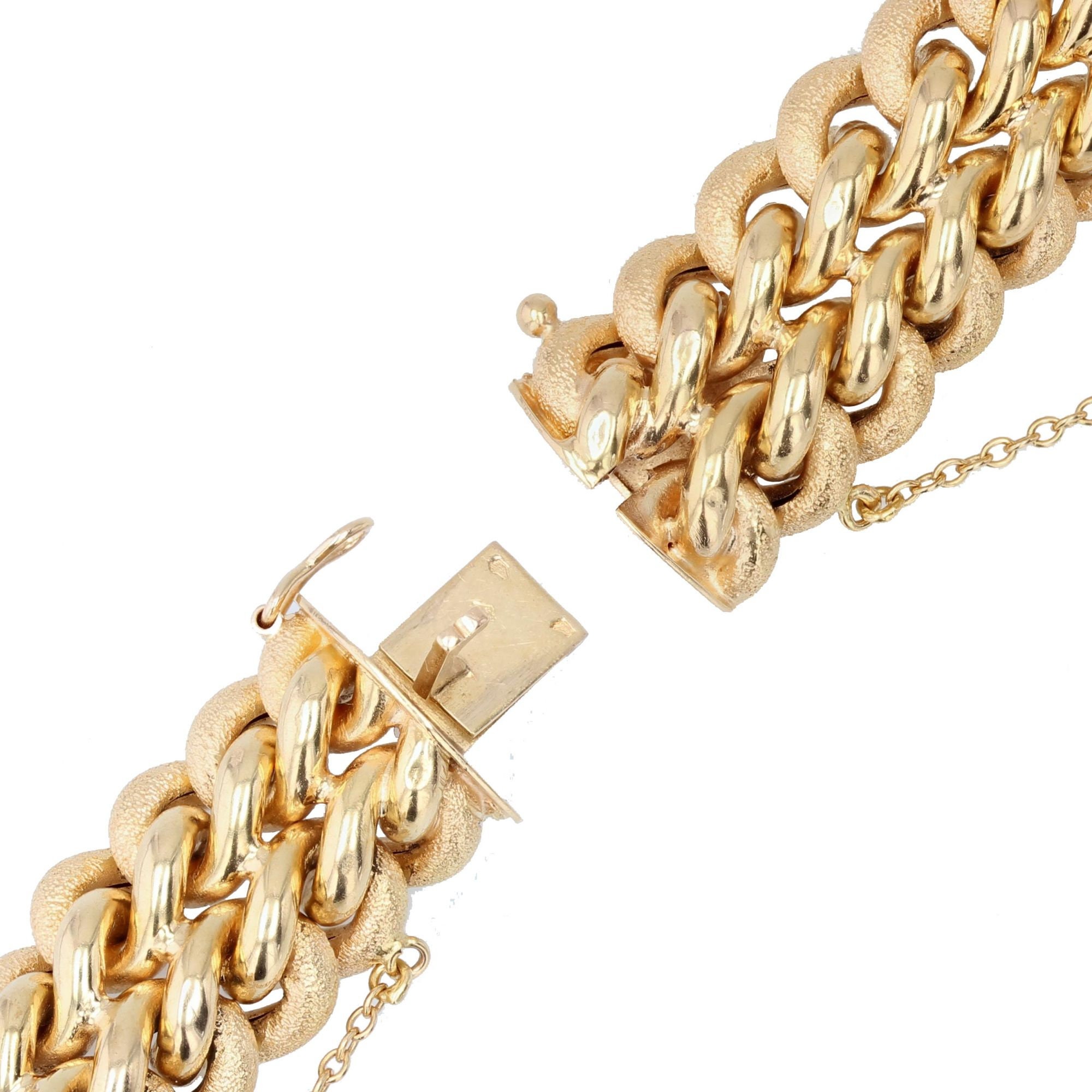 Bracelet vintage maille américaine or jaune 31.35g