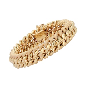 French 20th Century Bright and Amati 18 Karat Yellow Gold Curb Bracelet