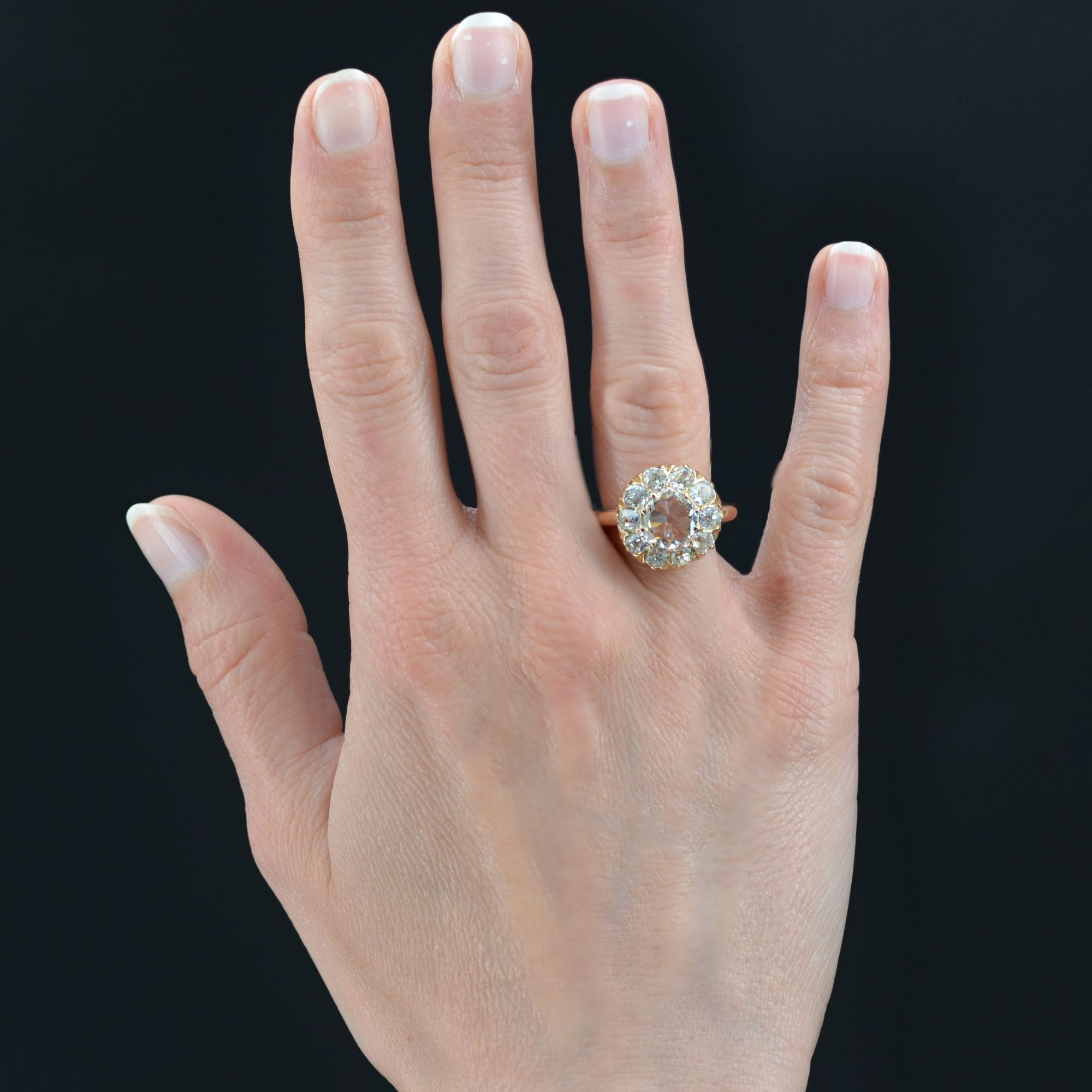 Bague marguerite ancienne diamants en rose Etsy France