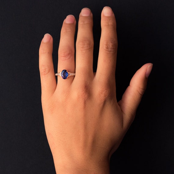Antique Diamond Sapphire Ring Etsy Australia