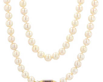 Cultured Pearl Enameled Clasp 