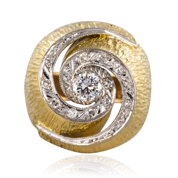 Bague tourbillon diamants vintage