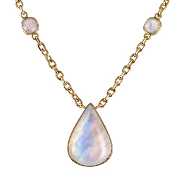 Collier labradorite et or