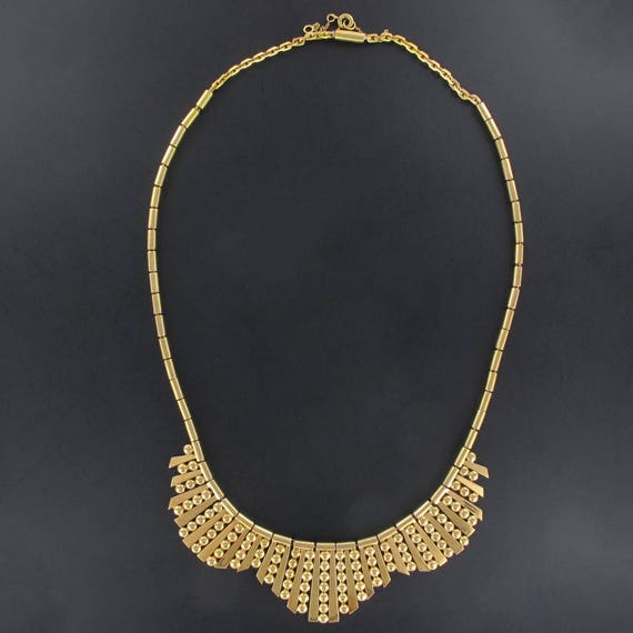 1960s French Gold Necklace with Radiant Motif - image 4