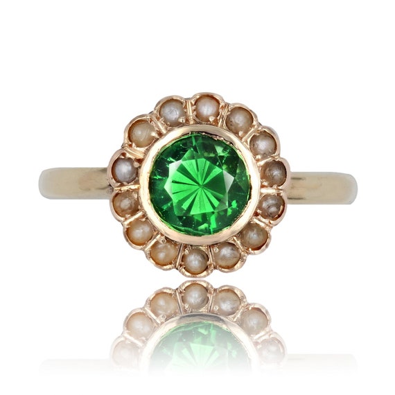 French 20th Century Tsavorite Green Garnet Fine P… - image 1