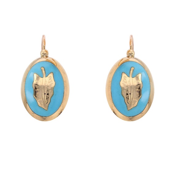 Boucles D'oreilles Pendantes Anciennes émaillées Dormeuses - Occasion Parfaite