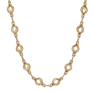 1900s Antique 18 Karat Gold Round Link Chain Necklace