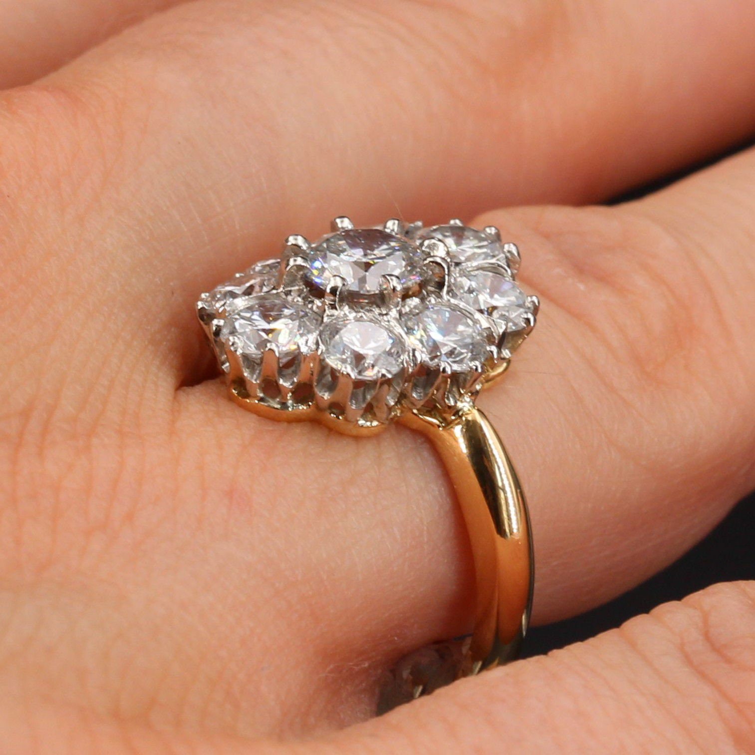 Bague diamants pompadour Etsy France