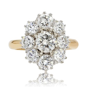 19th Century Style Diamond 18 Karat Yellow Gold Pompadour Ring