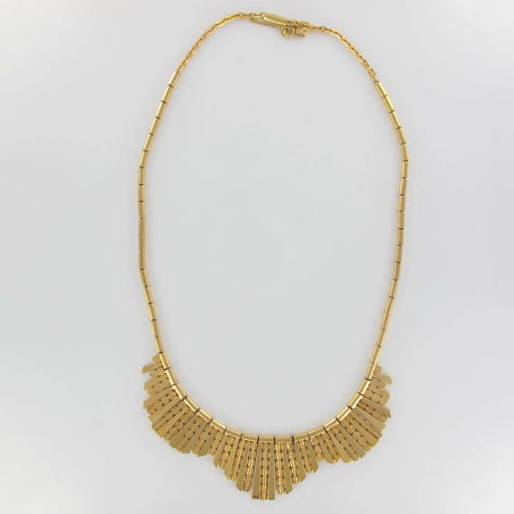 1960s French Gold Necklace with Radiant Motif - image 9