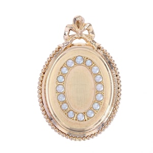 French 20th Century Pearl 18 Karat Rose Gold Medallion Pendant