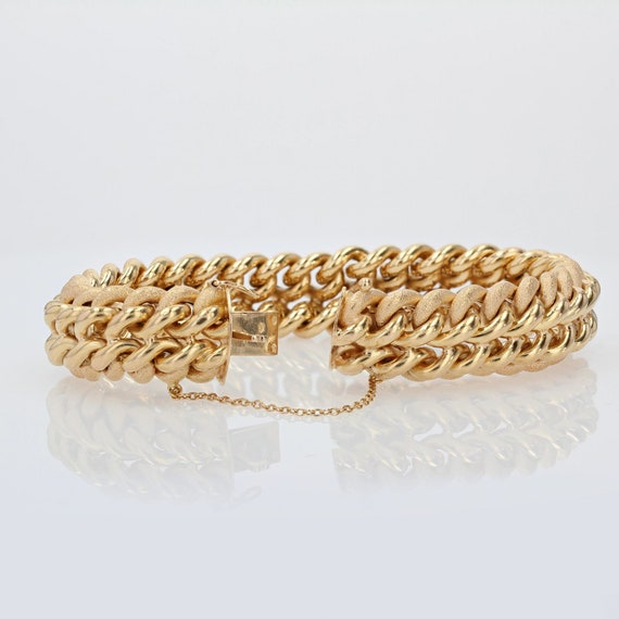 Bracelet Gourmette Réglable Couleur Or - Bijou Vintage - Parfait état