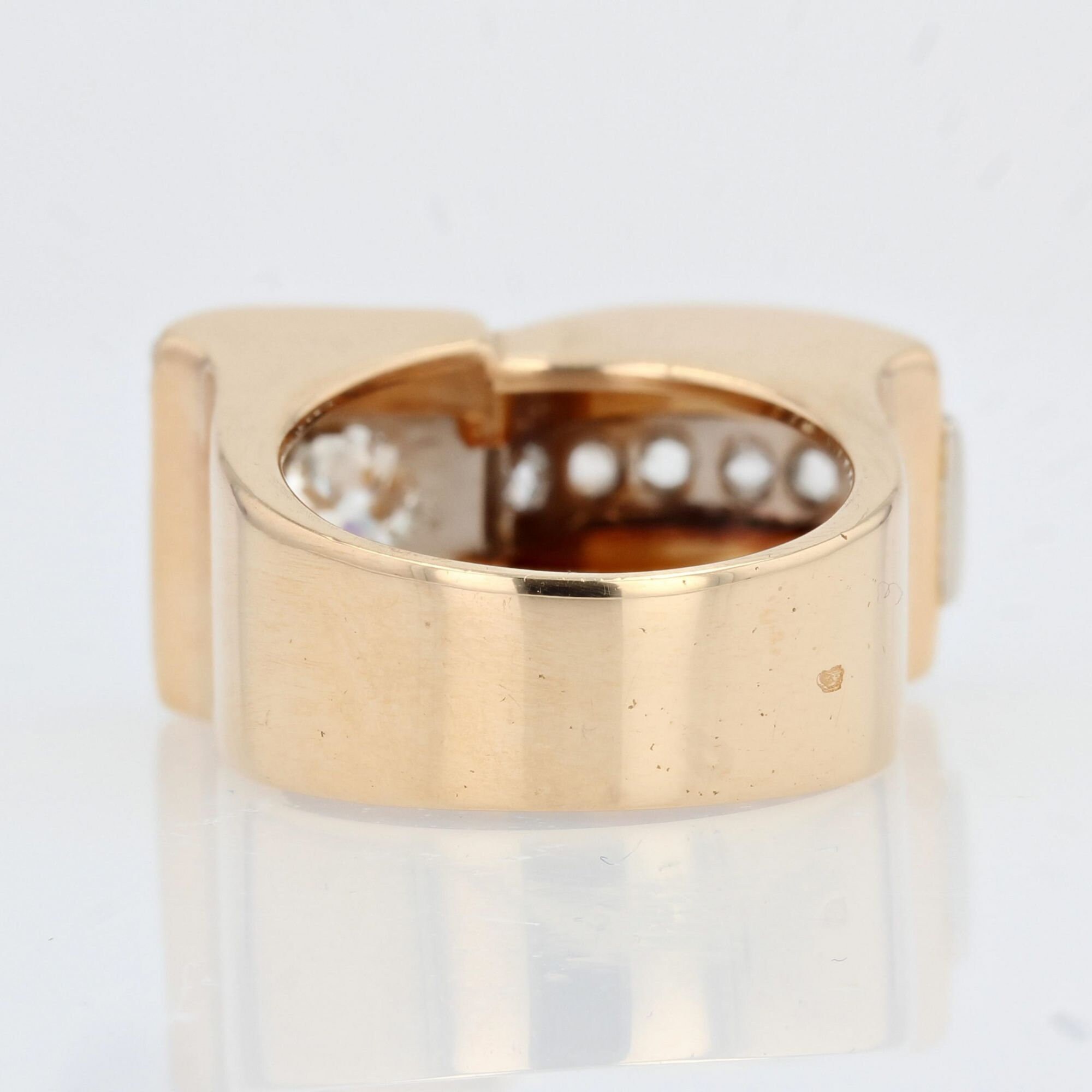French Diamond Gold Tank Ring - Etsy