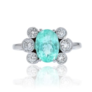 Paraiba-Turmalin- und Diamantring