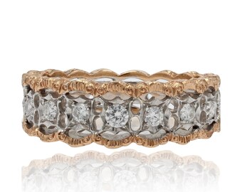 Bague diamants dentelle d'ors Or rose 18K Renaissance