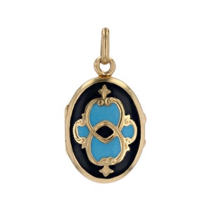 French 19th Century Enamel 18 Karat Yellow Gold Opening Medallion