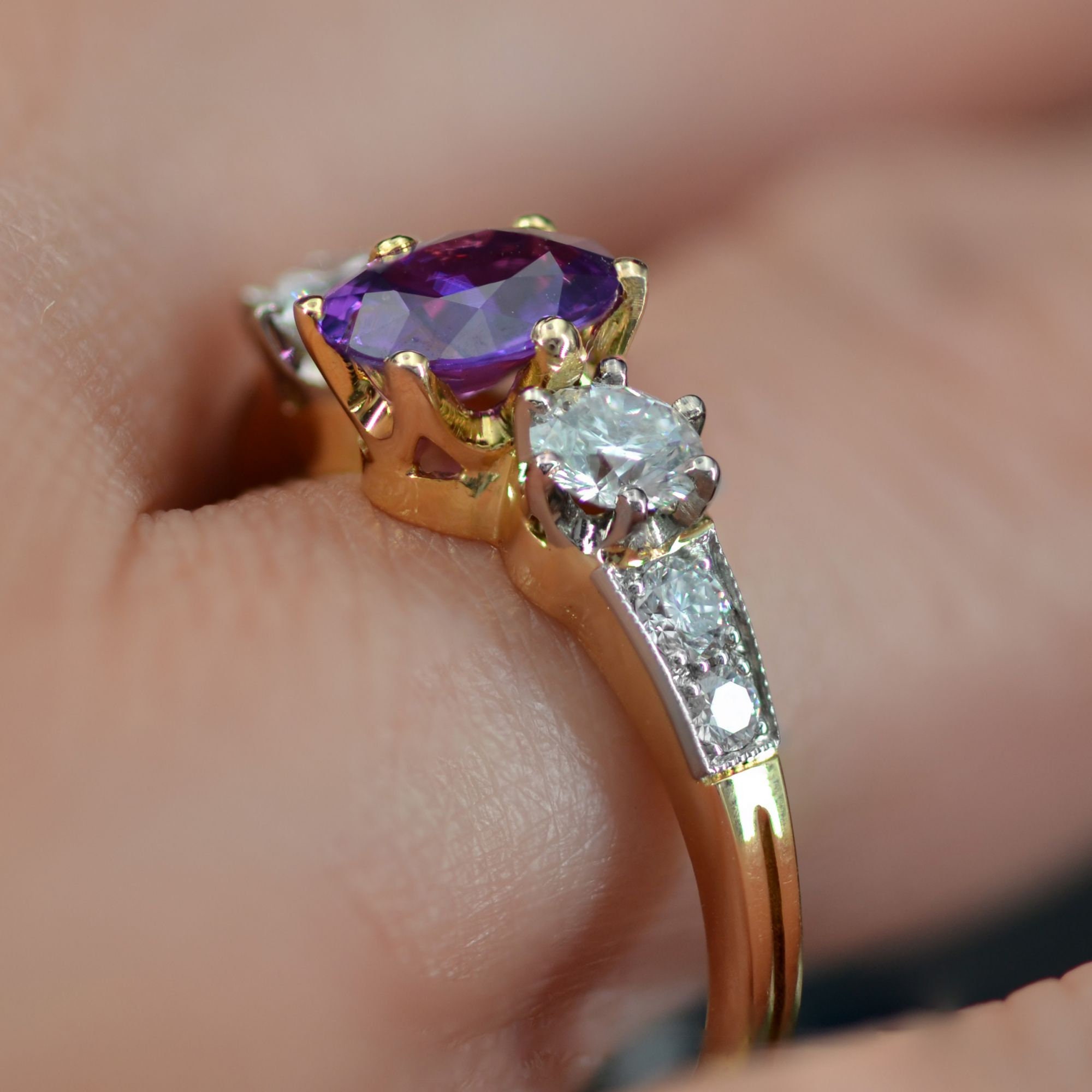 Bague saphir violet cheap