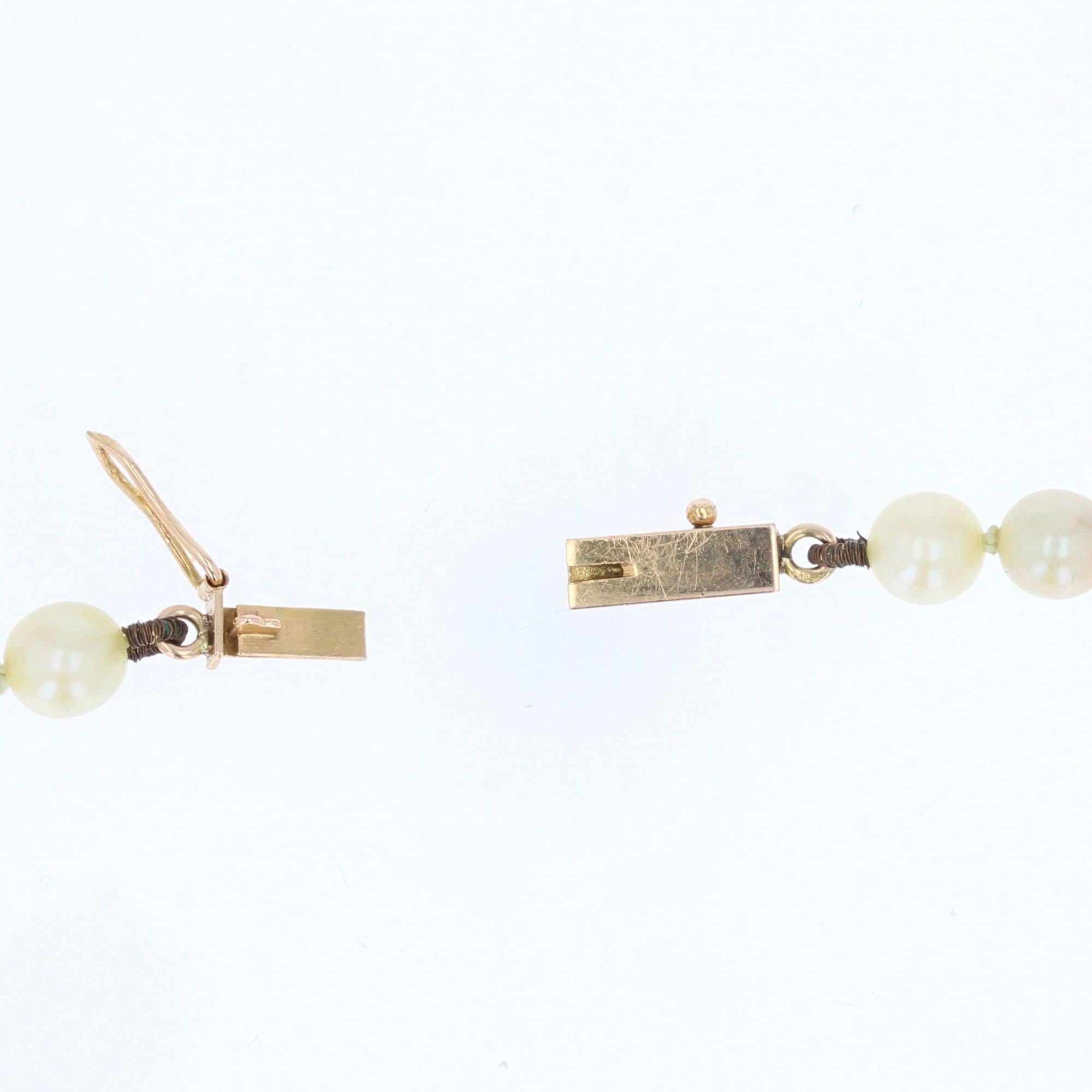 Collier Ancien Perles Pâte De Verre Avec Chute Et Inclusions Or - Occasion En Bel état