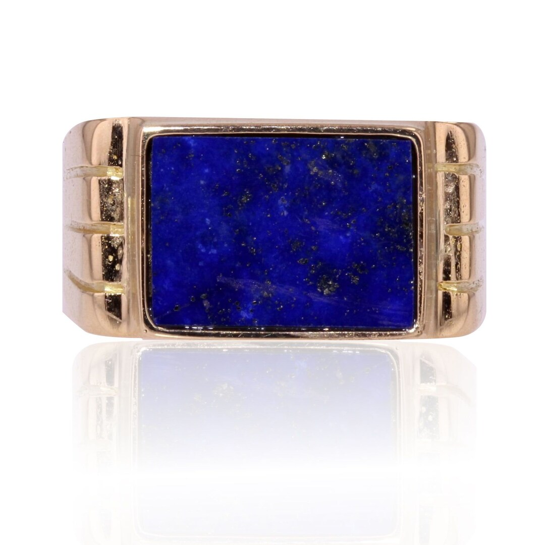 1950s Lapis Lazuli 18 Karat Yellow Gold Ring Etsy