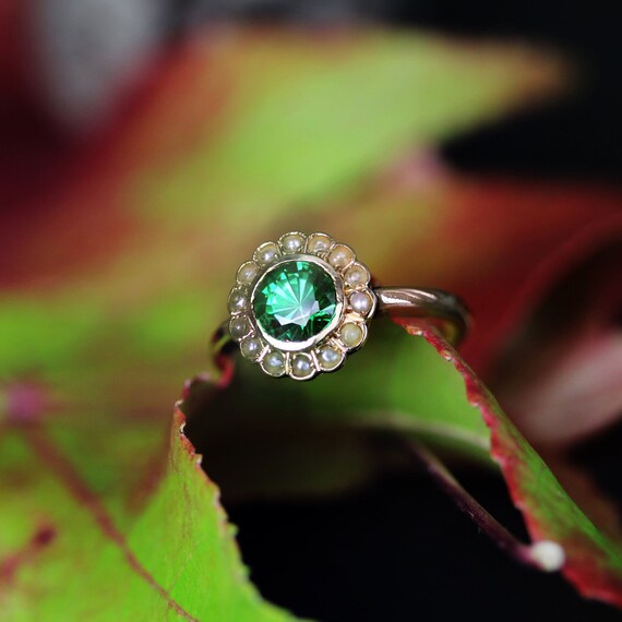 French 20th Century Tsavorite Green Garnet Fine P… - image 3