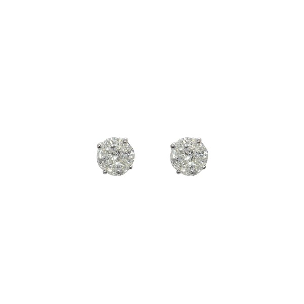 Puces d'oreilles diamants 0.20 carat or blanc