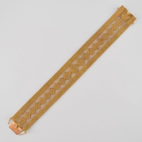 1960s Retro 18 Karat Yellow Gold Woven Bracelet - image 10