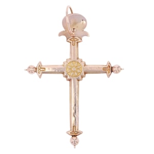 French 18th Century 18 Karat Rose Gold Jeannette Cross