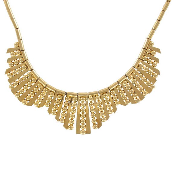 1960s French Gold Necklace with Radiant Motif - image 1