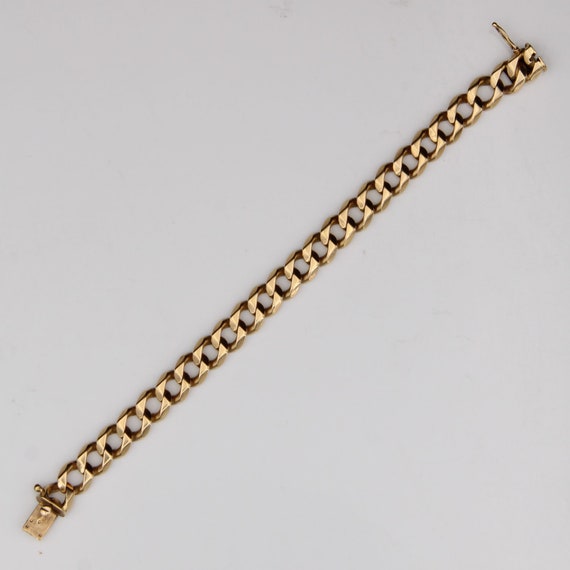 French 1950s 18 Karat Yellow Gold Curb Bracelet - image 3
