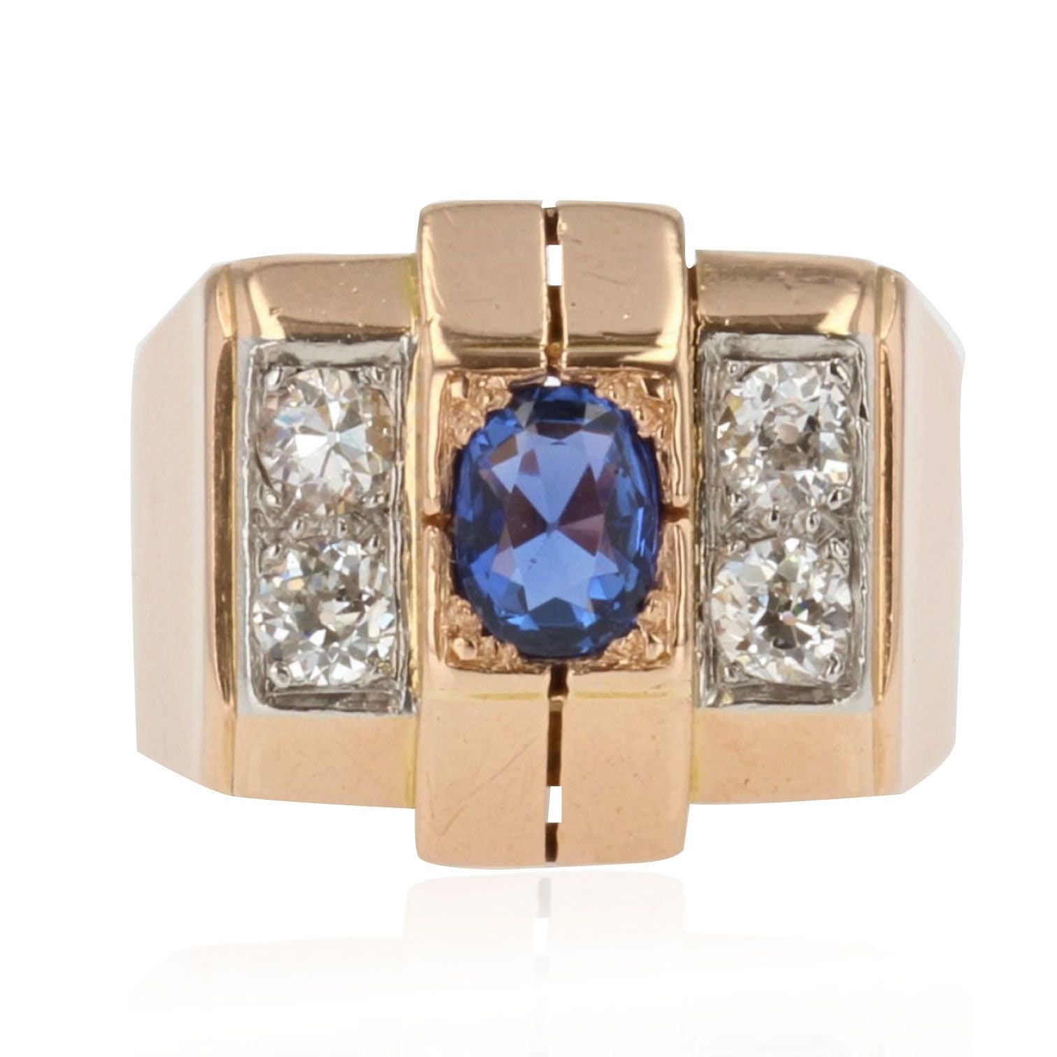 Bague tank 2025 saphir