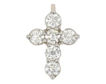 Platinum and diamond cross pendant