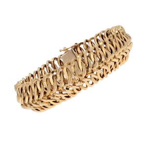 French 1960s 18 Karat Yellow Gold Flexible Retro Bracelet