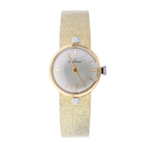 French 1960s Diamonds 18 Karat Yellow Gold Eviana Women Watch