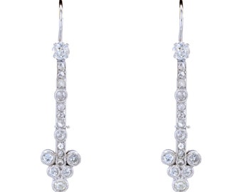 1930s Diamonds 18 Karat White Gold Dangle Earrings