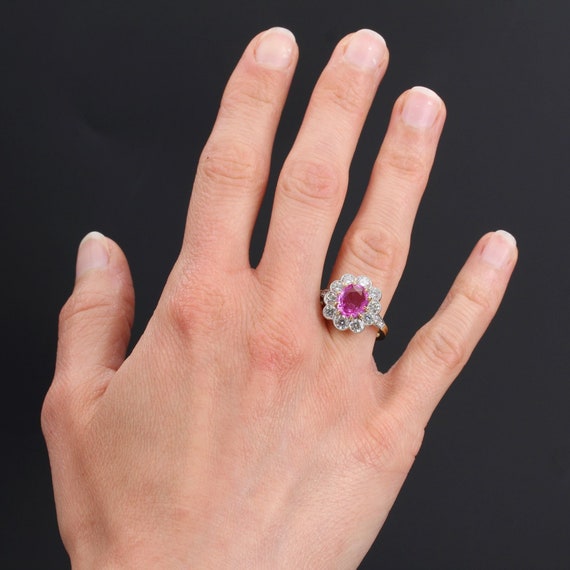 Bague saphir rose occasion hot sale