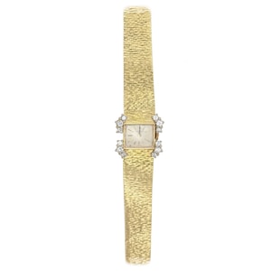 Retro Diamond 18 Karat Yellow Gold Lady's Watch