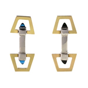 French 1930s Art Deco Vermeil Cufflinks